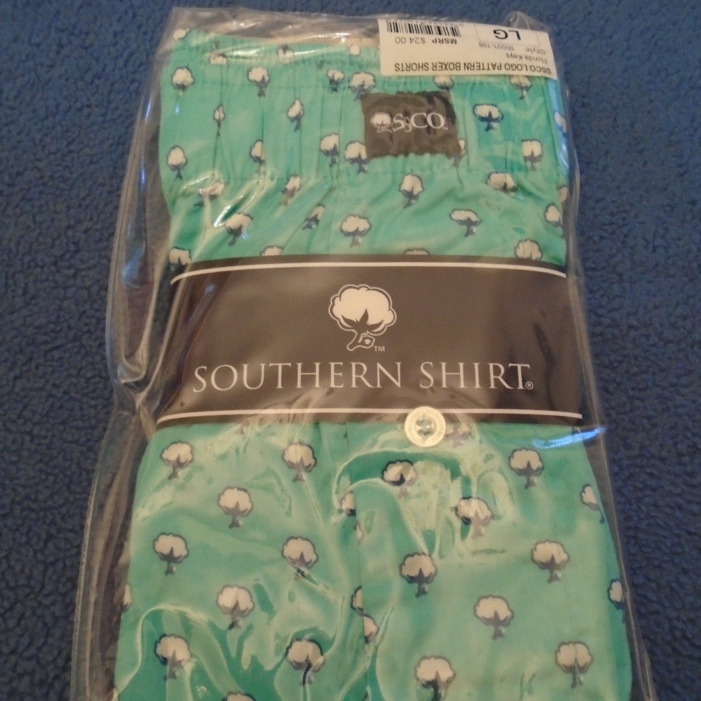 Southern Shirt Company Mens LG Large Boxers Green